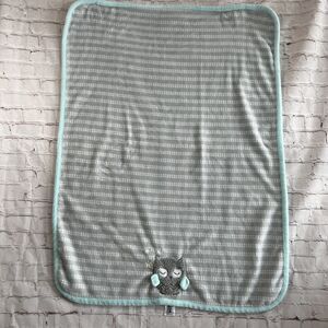 Parents Choice Baby Security Blanket Gray Lovey Aqua Trim Stars